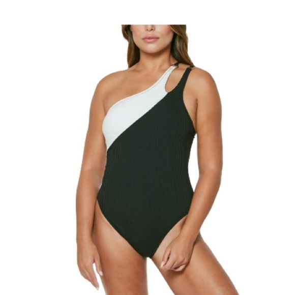JESSICA SIMPSON Chop & Change One-Shoulder Maillot One-Piece Swimsuit swimwear S - Picture 4 of 7
